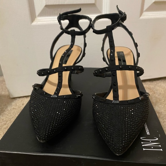 Black sparkle kitten heel dress shoe - Picture 1 of 4
